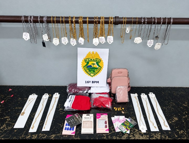 Polícia Militar recupera objetos furtados de loja e identifica suspeitos em Guarapuava  