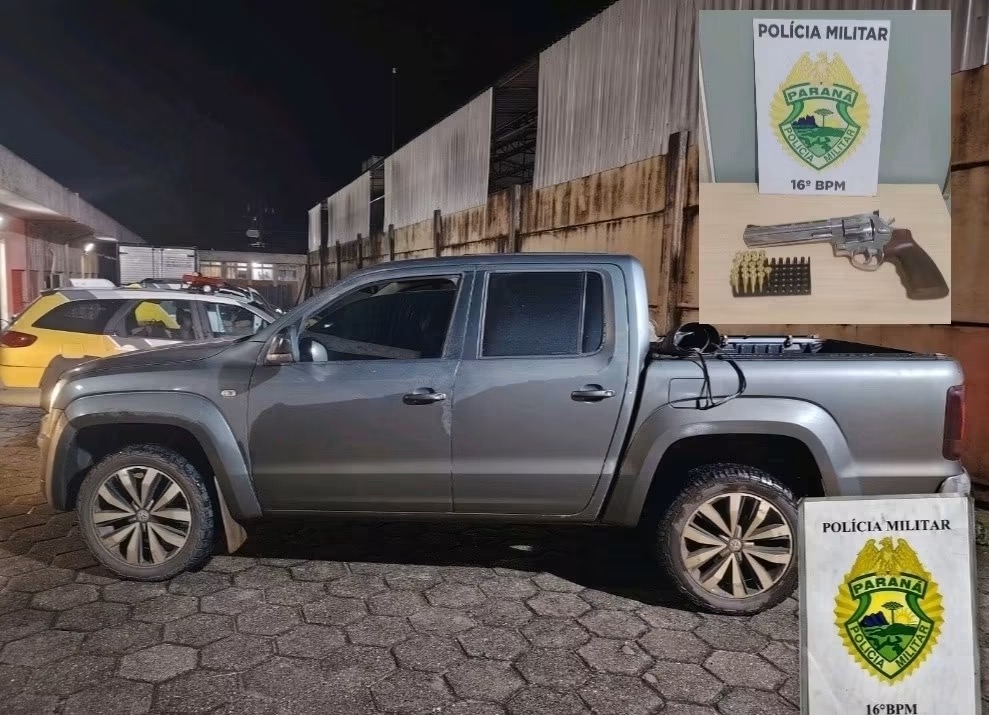 Homem é preso com arma e caminhonete furtada e clonada em Candói  