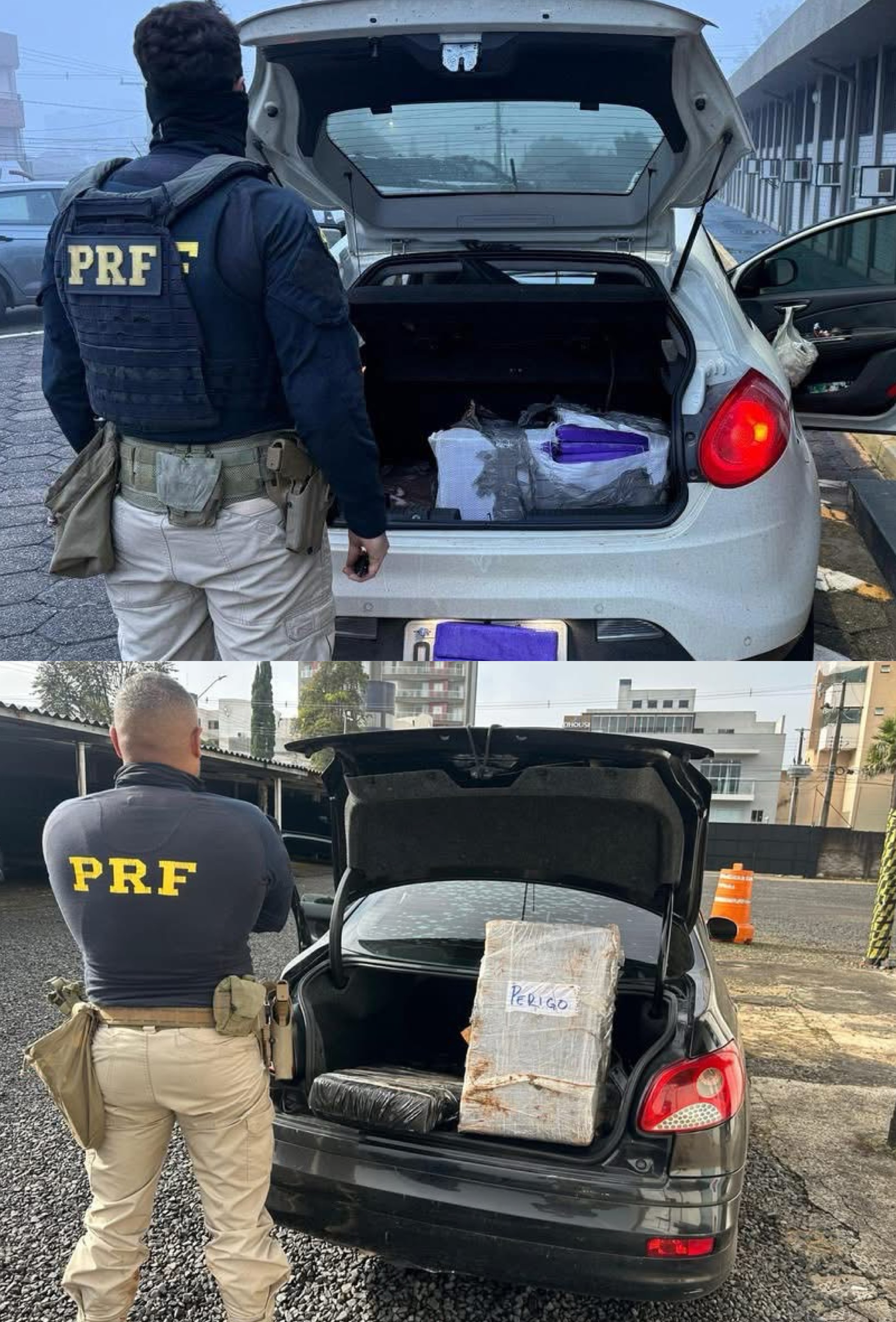 PRF apreende mais de 180 kg de maconha em duas ocorrências na BR-277, em Guarapuava e em Candói  