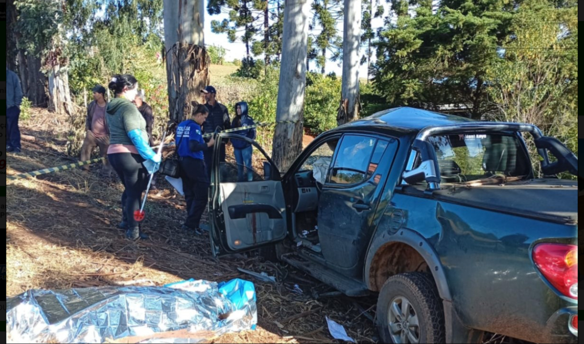 Homem morre após colidir caminhonete contra árvore na PR-487, em Imbituva  