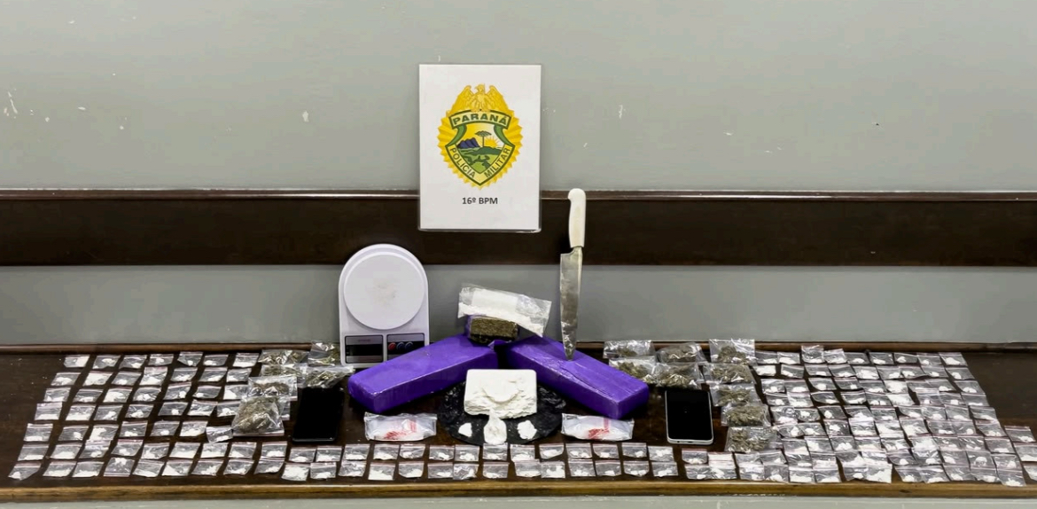 Adolescente de 13 anos é usado no tráfico e polícia apreende mais de 2,7 kg de drogas em Guarapuava  