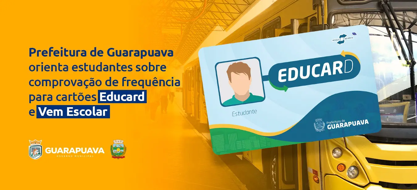 Estudantes devem comprovar frequência escolar para manter benefício dos cartões Educard e Vem Escolar
