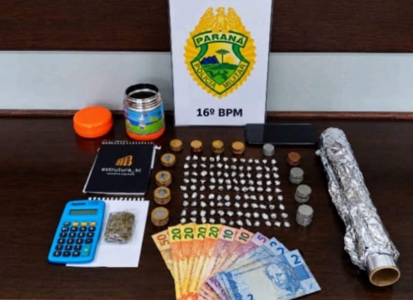 Homem é preso com 110 pedras de crack durante ação policial no bairro Boqueirão, em Guarapuava   