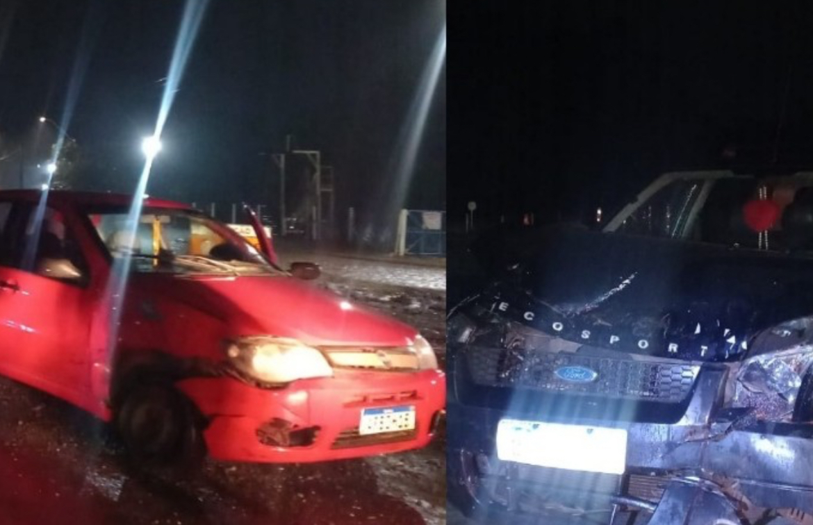 Acidente entre dois carros deixa três pessoas feridas na PRC-466, em Turvo  